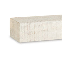 Novo Accent Wall Shelf, 38 Inch White Solid Wood, Saw Wood Texture -BM332869