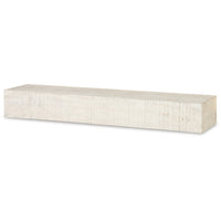 Novo Accent Wall Shelf, 38 Inch White Solid Wood, Saw Wood Texture -BM332869