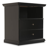 Boli Nightstand, 1 Storage Drawers, 24 Inch, Black Molded Trim Details -BM332906