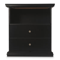 Boli Nightstand, 1 Storage Drawers, 24 Inch, Black Molded Trim Details -BM332906