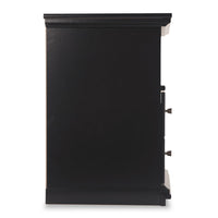 Boli Nightstand, 1 Storage Drawers, 24 Inch, Black Molded Trim Details -BM332906