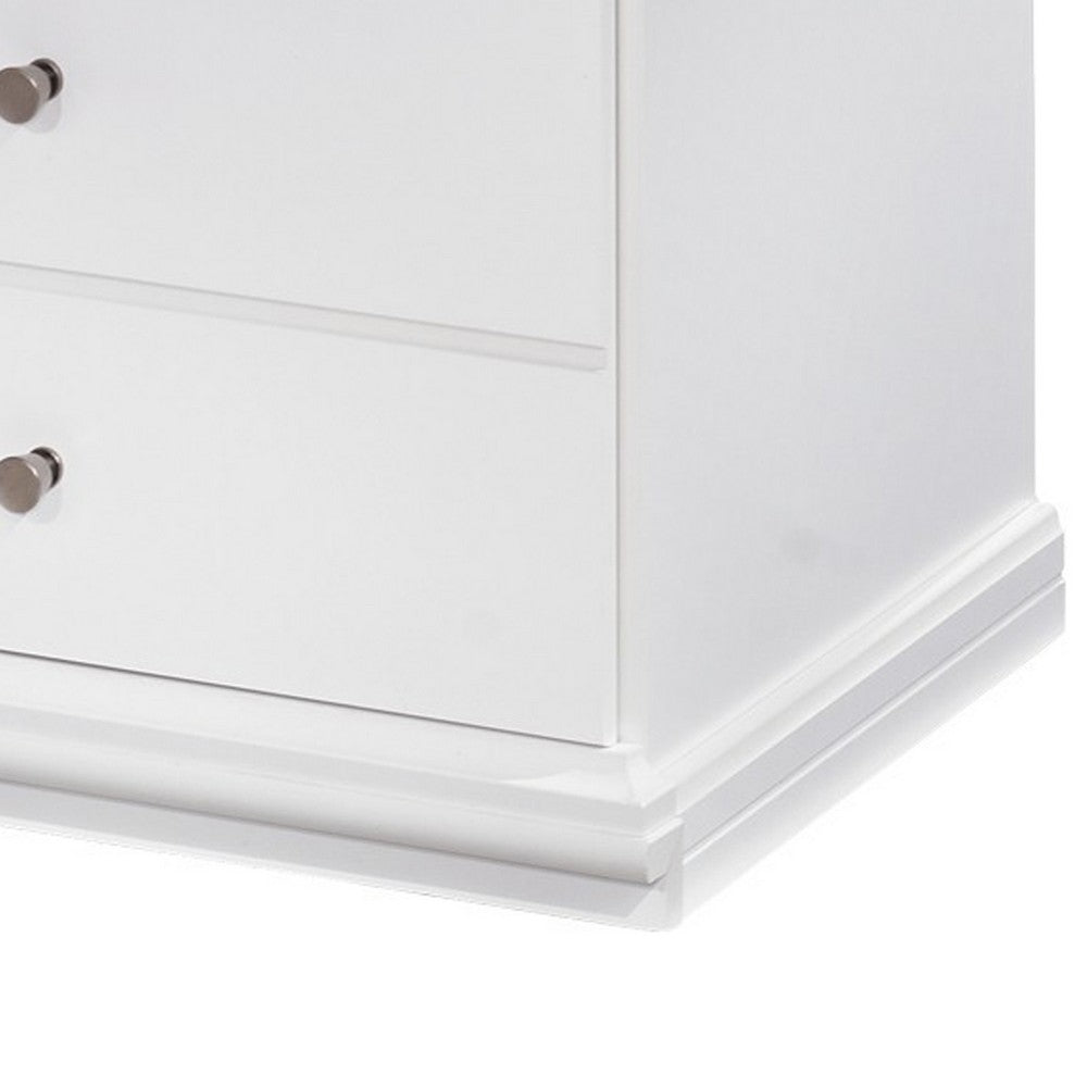 Twik Nightstand, 1 Storage Drawers, 24 Inch, White Molded Trim Details -BM332908