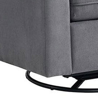 Sty Glider Swivel Accent Chair, Box Cushion Dark Gray, Metal Base -BM332974