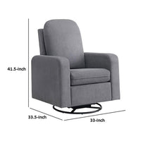 Sty Glider Swivel Accent Chair, Box Cushion Dark Gray, Metal Base -BM332974