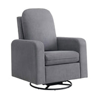 Sty Glider Swivel Accent Chair, Box Cushion Dark Gray, Metal Base -BM332974