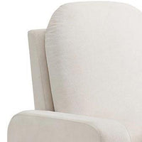 Sty Glider Swivel Accent Chair, Box Cushion White Fabric, Metal Base -BM332975