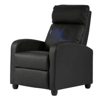 Rex Massage Manual Recliner Home Theater Chair, Black Faux Leather -BM332980
