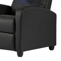 Rex Massage Manual Recliner Home Theater Chair, Black Faux Leather -BM332980