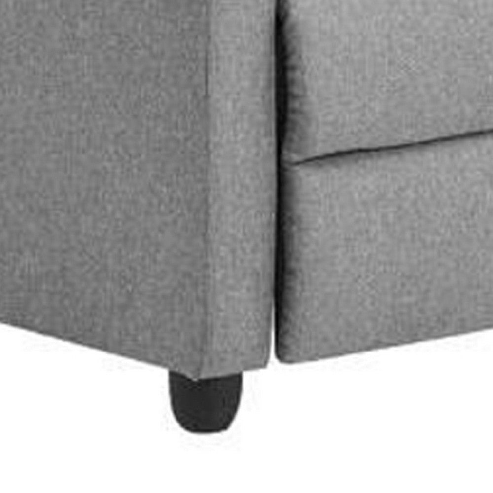 Rex Massage Manual Recliner Chair, Gray Faux Leather, Solid Hardwood -BM332981