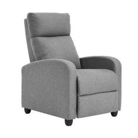 Rex Massage Manual Recliner Chair, Gray Faux Leather, Solid Hardwood -BM332981