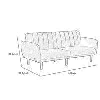Arz Fold Out Futon Sofa Bed, Light Gray, Retro Channel Tufted Back -BM332988