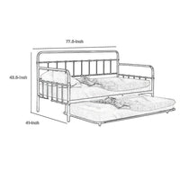 Tes Daybed with Pull Out Trundle, Classic White Metal Open Frame -BM332991