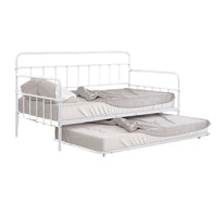 Tes Daybed with Pull Out Trundle, Classic White Metal Open Frame -BM332991