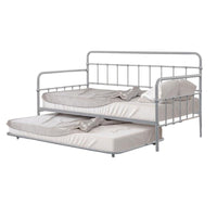 Tes Daybed with Pull Out Trundle, Classic Silver Metal Open Frame -BM332992