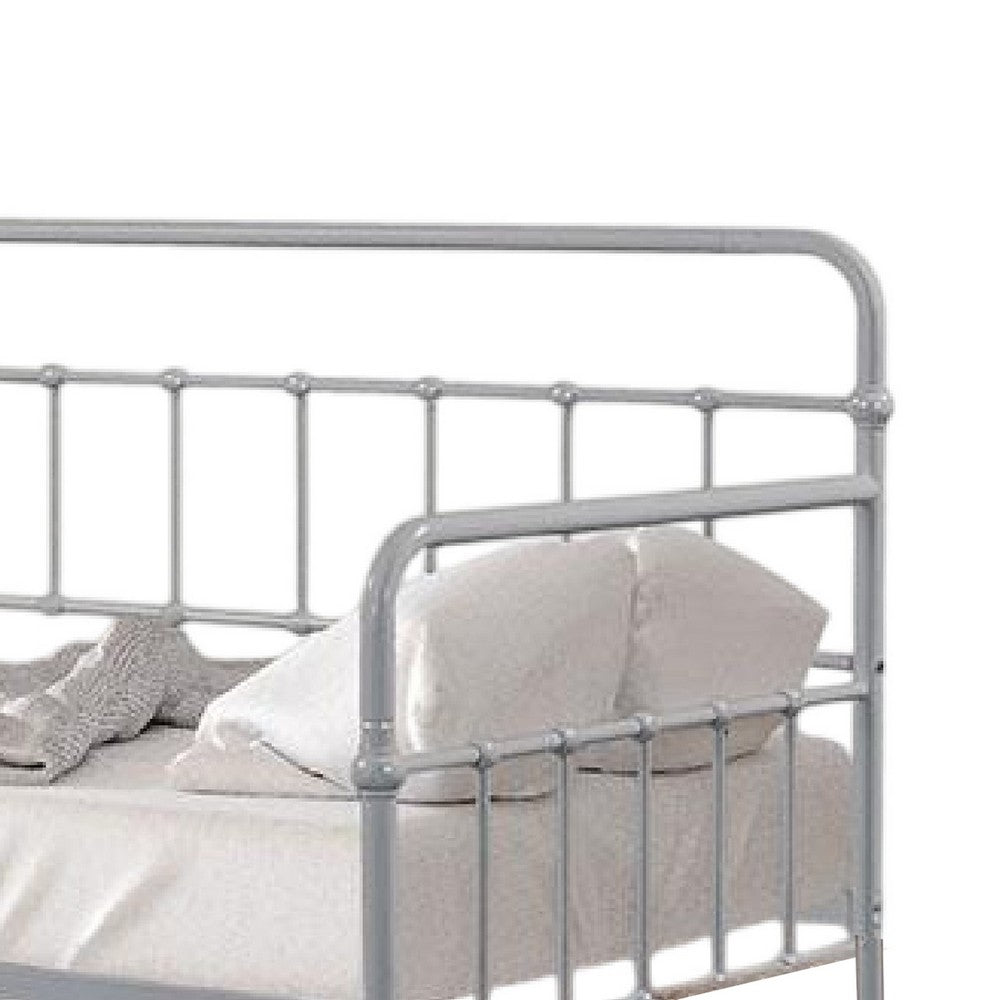 Tes Daybed with Pull Out Trundle, Classic Silver Metal Open Frame -BM332992