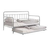 Tes Daybed with Pull Out Trundle, Classic Silver Metal Open Frame -BM332992