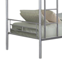 Neo Twin Over Twin Bunk Bed, Silver Metal Frame, Attached Ladder -BM333003