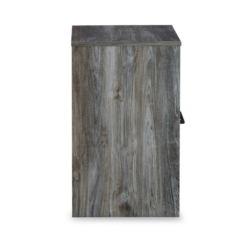 Bays Nightstand, 1 Drawer USB Port, Modern Rustic Laminate Smoky Gray -BM333020