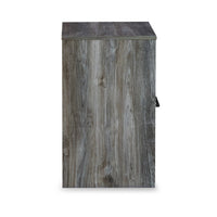 Bays Nightstand, 1 Drawer USB Port, Modern Rustic Laminate Smoky Gray -BM333020
