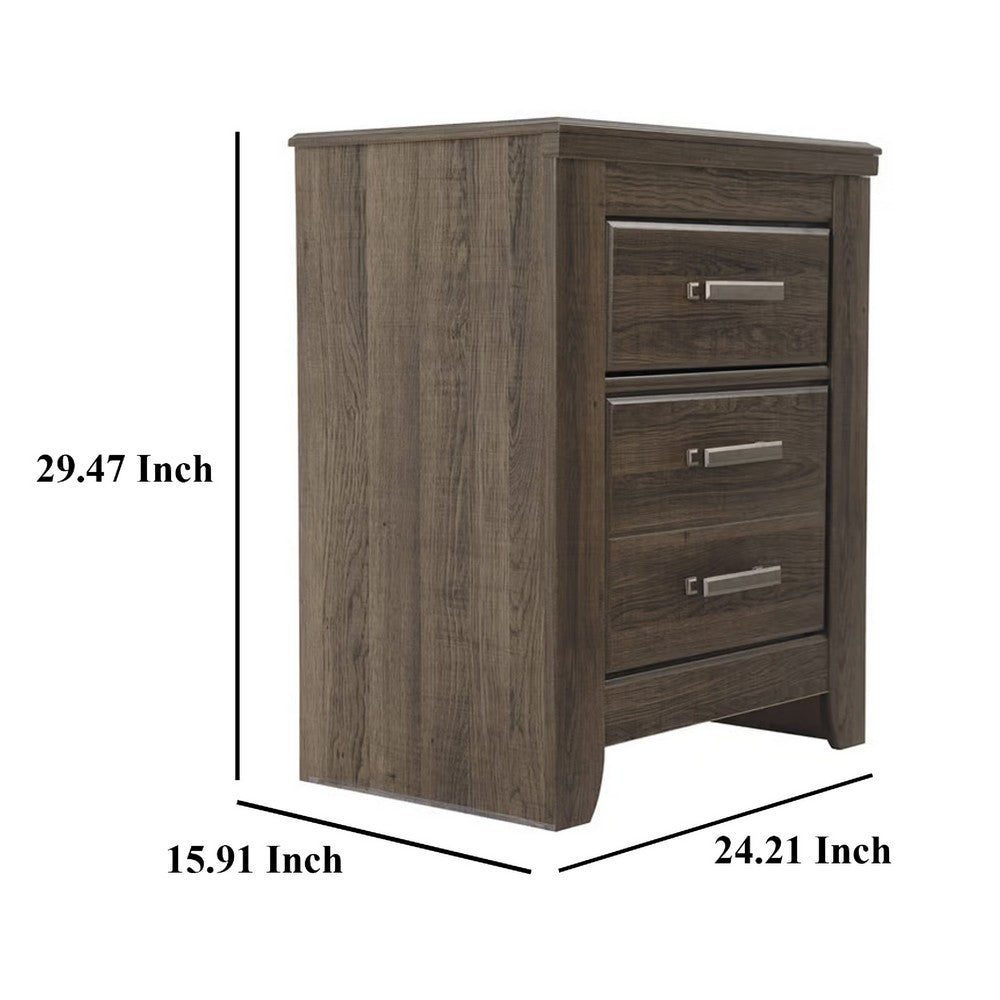 Rye Nightstand with 2 Drawers, Modern Classic Laminate Dark Brown -BM333028