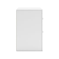 Molv Nightstand, 2 Drawers w 2 USB Ports, Retro Laminate Matte White -BM333031