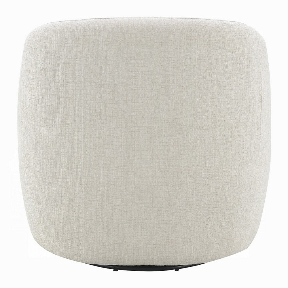 Tiena Swivel Accent Chair, Modern Style Rounded Back, Warm Beige Linen -BM333109