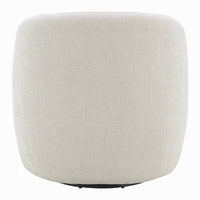 Tiena Swivel Accent Chair, Modern Style Rounded Back, Warm Beige Linen -BM333109