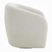 Tiena Swivel Accent Chair, Modern Style Rounded Back, Warm Beige Linen -BM333109