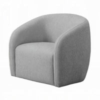 Tiena Swivel Accent Chair, Modern Style Rounded Back, Light Gray Linen -BM333112