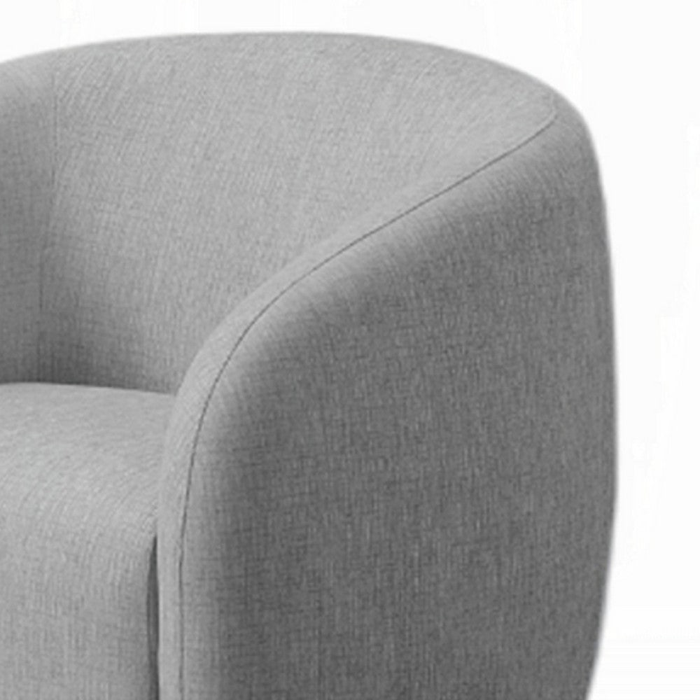 Tiena Swivel Accent Chair, Modern Style Rounded Back, Light Gray Linen -BM333112