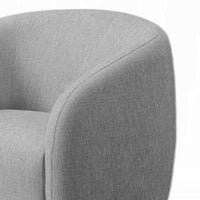 Tiena Swivel Accent Chair, Modern Style Rounded Back, Light Gray Linen -BM333112