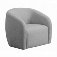 Tiena Swivel Accent Chair, Modern Style Rounded Back, Light Gray Linen -BM333112