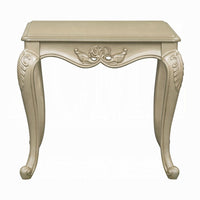 Bertha End Table, Ornate Carved Classical Champagne Gold, 28 Inch -BM333144