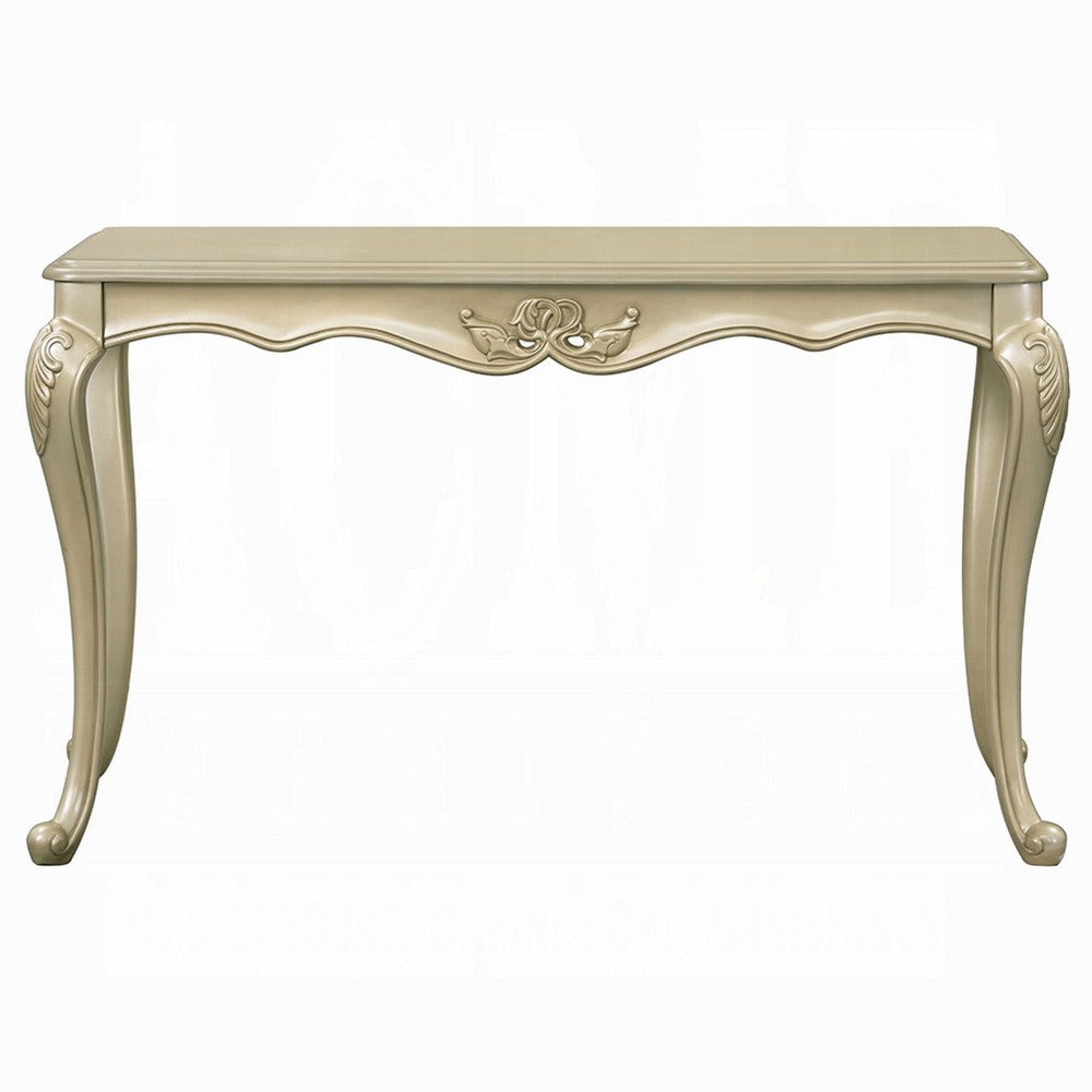 Bertha Sofa Table, Ornate Classic European Champagne Gold Wood 52 Inch -BM333145