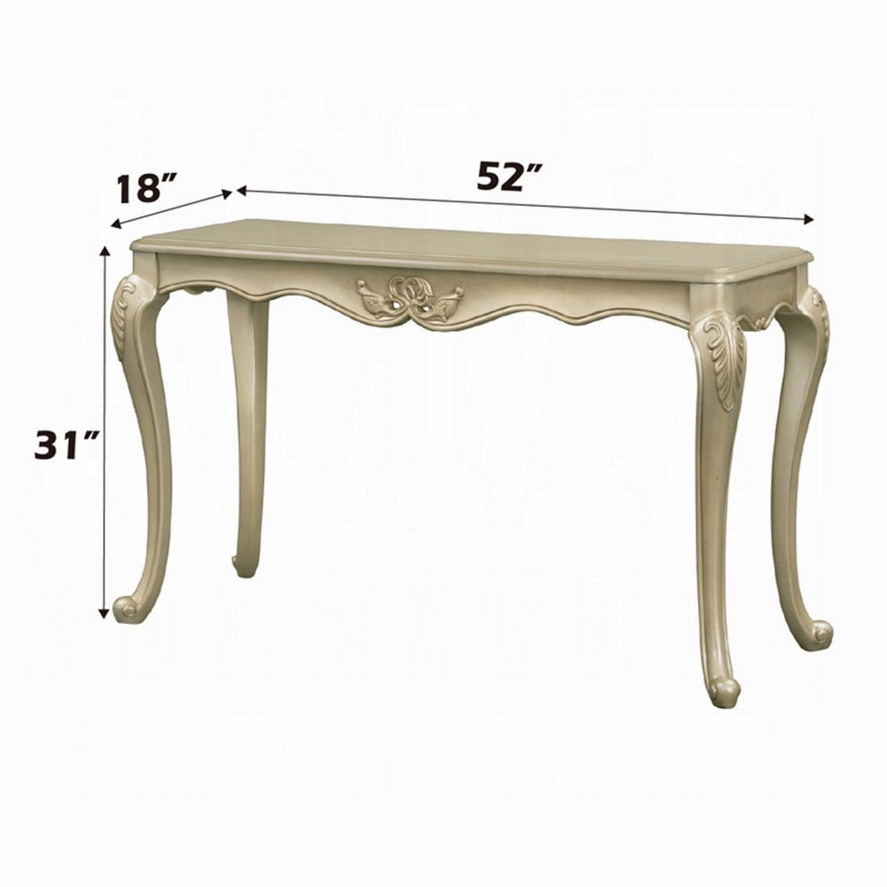 Bertha Sofa Table, Ornate Classic European Champagne Gold Wood 52 Inch -BM333145