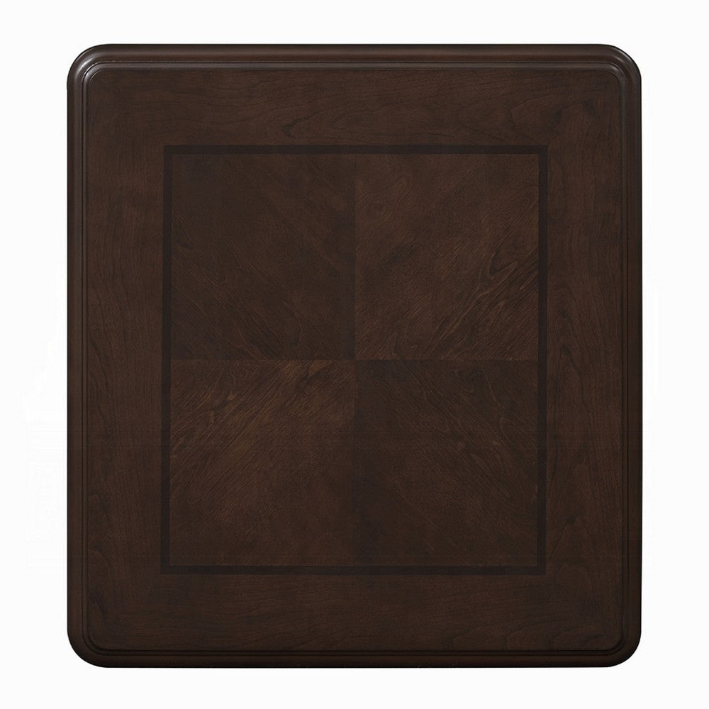 Reese Side Table, European Carved Classic Cherry Brown Wood, 28 Inch -BM333147