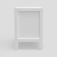 Fery Nightstand, 2 Drawers, Gold Metal Handles, White Solid Pine Wood -BM333191