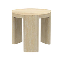 Lony Side End Table, 20 Inch Round, Modern Panel Legs, Natural Brown -BM333214