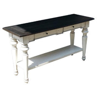 Orso Sofa Console Table, 2 Drawers, Off White and Dark Brown 54 Inch -BM333368