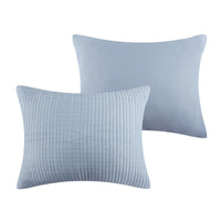 Fys 3pc Queen Size Coverlet Set, Soft Woven Jacquard, Chambray Blue -BM333402