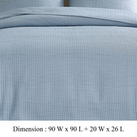 Fys 3pc Queen Size Coverlet Set, Soft Woven Jacquard, Chambray Blue -BM333402