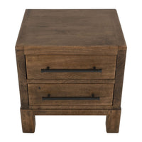 Terry Nightstand with 2 Drawers, Walnut Brown Mango and Melina 24 Inch -BM333471