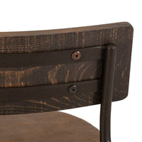 Corey Counter Height Chair, Black Metal, Brown Faux Leather 24 Inch -BM333472