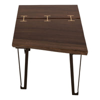 Ally Side End Table, Gold Metal Inlays, Walnut Brown Parota 24 Inch -BM333484