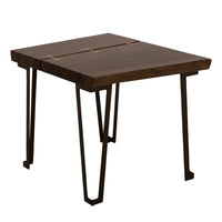 Ally Side End Table, Gold Metal Inlays, Walnut Brown Parota 24 Inch -BM333484