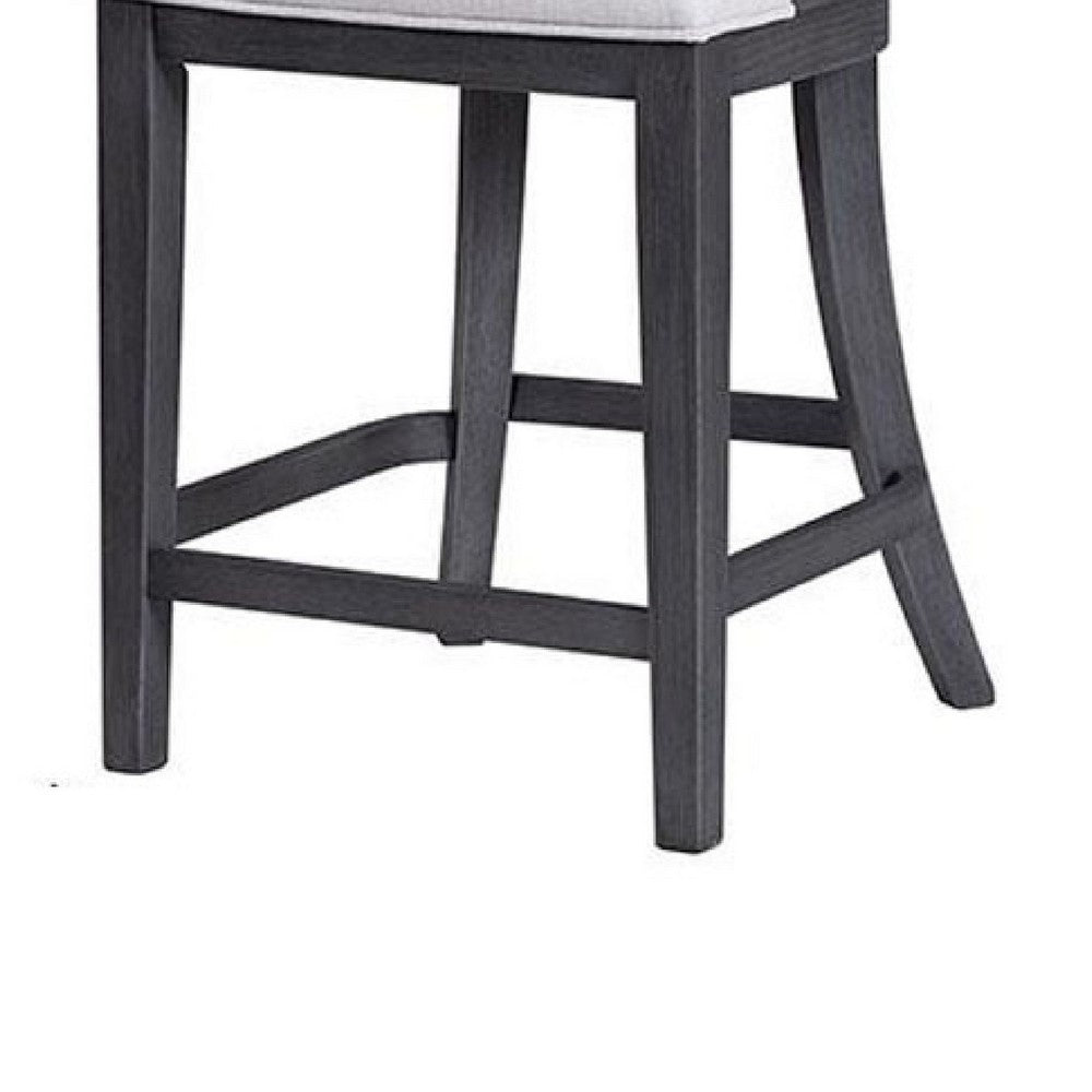 Zoko Counter Height Chair Set of 2, Curved Cut Out Back, Ash Gray Wood -BM333733