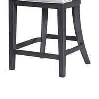 Zoko Counter Height Chair Set of 2, Curved Cut Out Back, Ash Gray Wood -BM333733