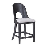 Zoko Counter Height Chair Set of 2, Curved Cut Out Back, Ash Gray Wood -BM333733