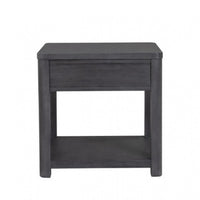 Zoko Side End Table, 1 Drawer, 1 Shelf, Ash Gray Rubberwood, 24 Inch -BM333758