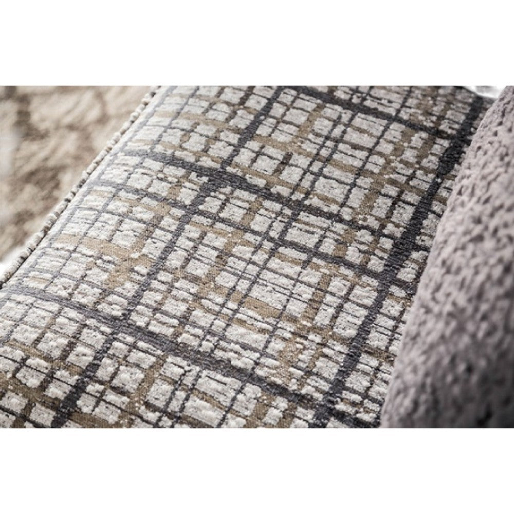 Riana Accent Chair, 1 Accent Pillow, Black and White Plaid, Solid Wood -BM333775